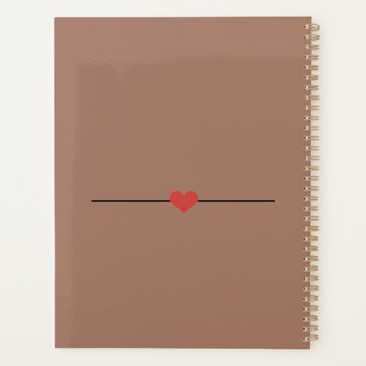 Modernes, braunes Script-Name Rezept Avery Mini Bi Planer (Rückseite)