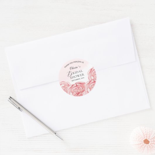 Modernes Brautduschenaufkleber Runder Aufkleber (Umschlag)