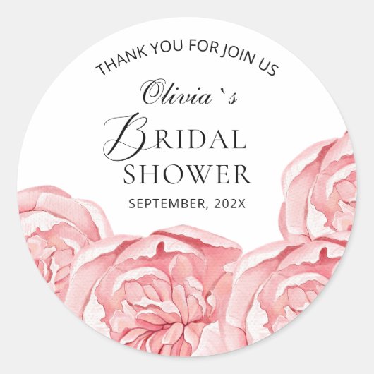 Modernes Brautduschenaufkleber Runder Aufkleber (Vorderseite)