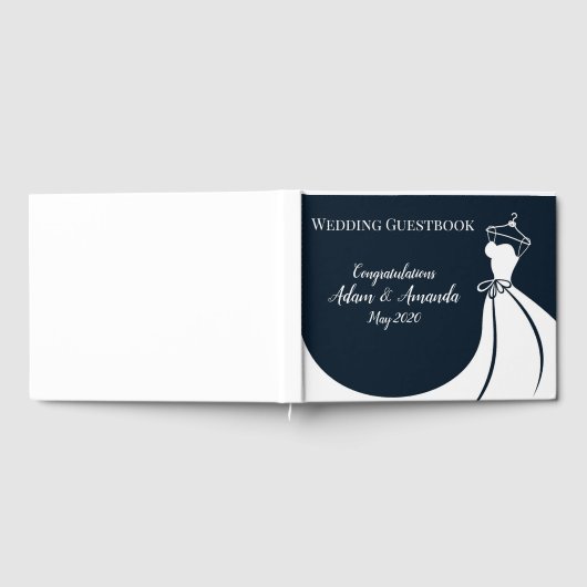 Modernes Brautkleid Gästebuch (Voll)