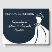 Modernes Brautkleid Gästebuch (Vorderseite)