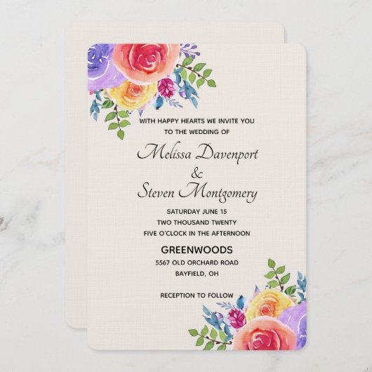 Modernes Brautmittel für Hochzeiten Einladung (Vorne/Hinten)