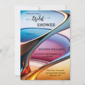 Modernes Brautparty Abstrakt Art Einladung (Vorderseite)