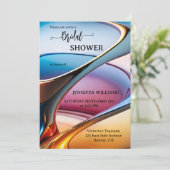 Modernes Brautparty Abstrakt Art Einladung (Stehend Vorderseite)