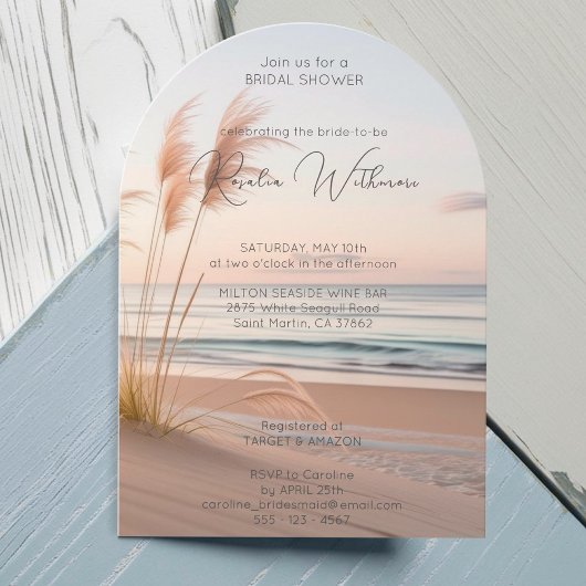 modernes Brautparty am Strand Einladung