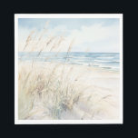 Modernes Brautparty an der Küste Serviette<br><div class="desc">Erleben Sie Ihr Brautparty mit unseren exquisiten Papierservietten aus dem modernen Brautparty des Seaside Watercolor Beach. Feiern Sie Ihren besonderen Tag mit der Einfachheit und Ruhe einer Aquarelllandschaft. Die sanfte Blues des friedlichen Meeres und des Himmels und die beruhigenden Neutrale des Sandes und des Meeresgrases machen dieses Design perfekt für...</div>