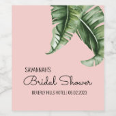 Modernes Brautparty aus Bananenblättern im Mittela Weinetikett (Einzelnes Label)