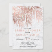 Modernes Brautparty aus Goldpalme der Rose Einladung (Vorderseite)