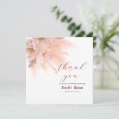 Modernes Brautparty aus rosa Pampelgras Dankeskarte (Stehend Vorderseite)