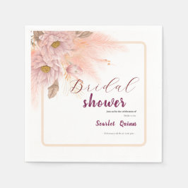 Modernes Brautparty aus rosa Pampelgras Serviette