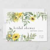 Modernes Brautparty aus üppigen Foliagen und Sonne Einladung (Vorderseite)