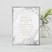 Modernes Brautparty aus vergoldetem silberfarbenem Einladung (Stehend Vorderseite)