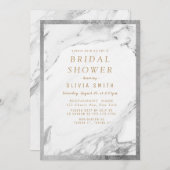 Modernes Brautparty aus vergoldetem silberfarbenem Einladung (Vorne/Hinten)