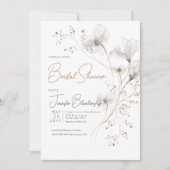 Modernes Brautparty aus Weiß, Grau und Gold Einladung (Vorderseite)