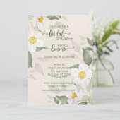 Modernes Brautparty aus weißer Blume Save The Date (Stehend Vorderseite)