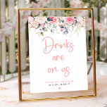 Modernes Brautparty Bar Sign Poster<br><div class="desc">Dieses moderne Brautparty Bar Sign Hotel besticht durch ein elegantes,  rosafarbenes Design mit eleganten Aquarellfarben-Wildblumen. Die stilvolle und moderne Gestaltung,  die durch zarte Blumenelemente hervorgehoben wird,  verleiht Ihrem Bar eine Touch der Eleganz und schafft so einen schönen Mittelpunkt für Ihr Brautparty.</div>