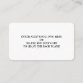 Modernes Brautparty Begleitkarte (Rückseite)