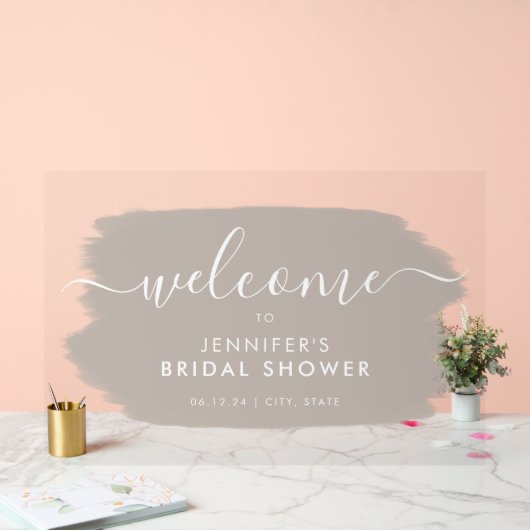 Modernes Brautparty - Beige Farbe Acrylschild (Hochzeit)