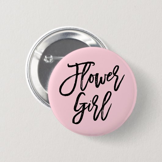 Modernes Brautparty-Blumen-Mädchen Button (Vorne & Hinten)