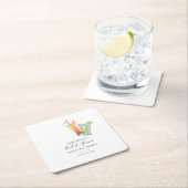 Modernes Brautparty Cocktail Party Rechteckiger Pappuntersetzer (Vor Ort)