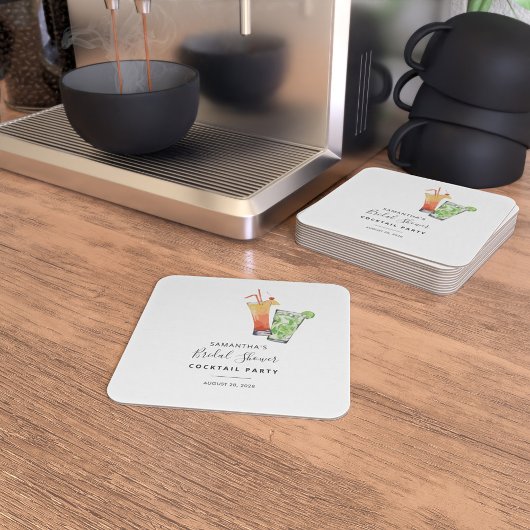 Modernes Brautparty Cocktail Party Rechteckiger Pappuntersetzer