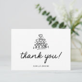 Modernes Brautparty Danke Karte (Stehend Vorderseite)
