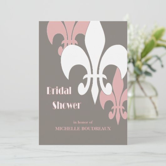 Modernes Brautparty der 3 Lilien Einladung (Stehend Vorderseite)