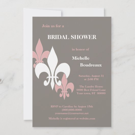 Modernes Brautparty der 3 Lilien Einladung (Rückseite)