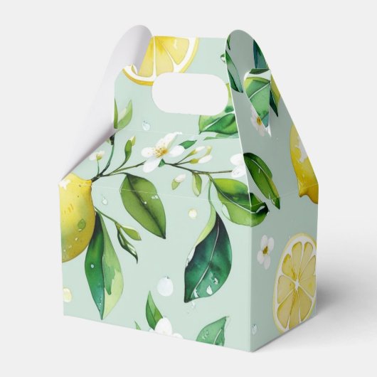 Modernes Brautparty der gelben Zitronenblumenschri Geschenkschachtel (Vorderseite)