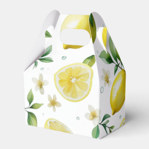 Modernes Brautparty der gelben Zitronenblumenschri Geschenkschachtel