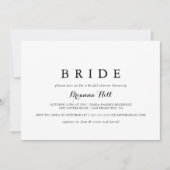 Modernes Brautparty der Kalligraphie Einladung (Vorderseite)