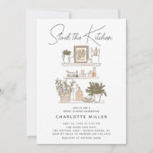 Modernes Brautparty der Küche Einladung (Vorderseite)