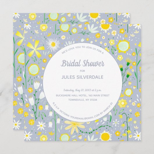 Modernes Brautparty Einladung (Vorne/Hinten)