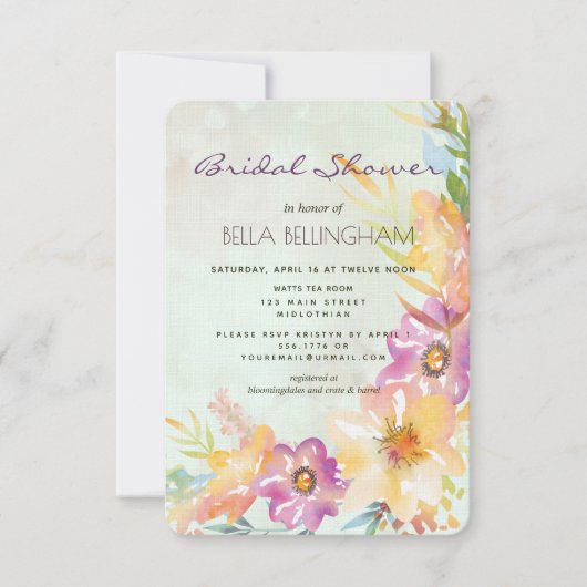 Modernes Brautparty Einladung (Vorderseite)