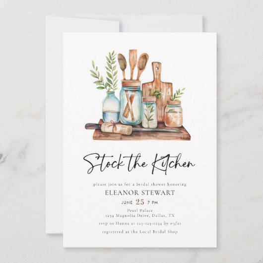 Modernes Brautparty Einladung (Vorderseite)