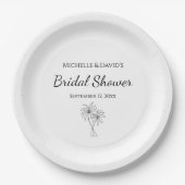 Modernes Brautparty Elegante Palmen Trees Tropisch Pappteller (Vorderseite)