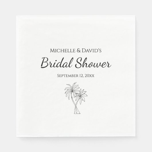 Modernes Brautparty Elegante Palmen Trees Tropisch Serviette (Vorderseite)