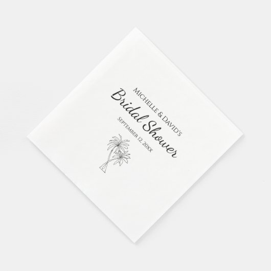 Modernes Brautparty Elegante Palmen Trees Tropisch Serviette (Ecke)