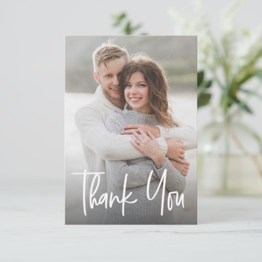 Modernes Brautparty für benutzerdefinierte Foto - Dankeskarte (Stehend Vorderseite)