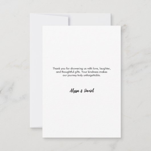 Modernes Brautparty für benutzerdefinierte Foto -  Dankeskarte (Rückseite)