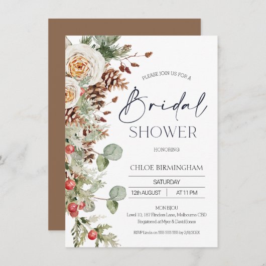 Modernes Brautparty für den Blumenkiefer Einladung (Vorne/Hinten)