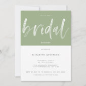 Modernes Brautparty für die Farbkalligraphie von G Einladung (Vorderseite)