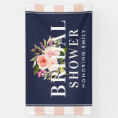 Modernes Brautparty für die Marine und Blush Pink Banner (Vertikal)