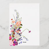 Modernes Brautparty für Fallwild-Blume Folieneinladung (Rückseite)