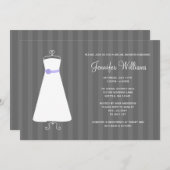 Modernes Brautparty für graue und Lila Streifen Einladung (Vorne/Hinten)