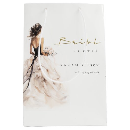 Modernes Brautparty für Hochzeitsfeiern Mittlere Geschenktüte (Vorderseite)