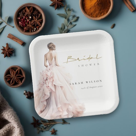 Modernes Brautparty für Hochzeitsfeiern Pappteller