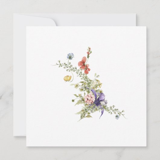 Modernes Brautparty für Lila botanische Wildblume Einladung (Rückseite)