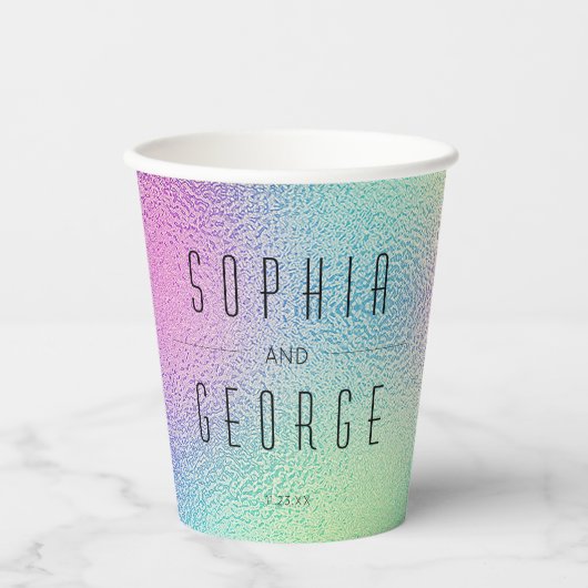 Modernes Brautparty für Metallfolien C Pappbecher (Vorderseite)