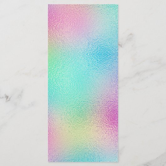 Modernes Brautparty für Metallic Foil Wedding Menükarte (Rückseite)